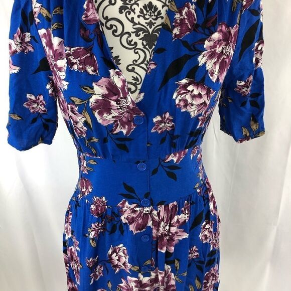 Band Of Gypsies Floral Button Fit & Flare Dress - Picture 2 of 9